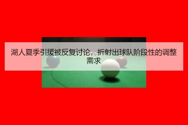 湖人夏季引援被反复讨论，折射出球队阶段性的调整需求